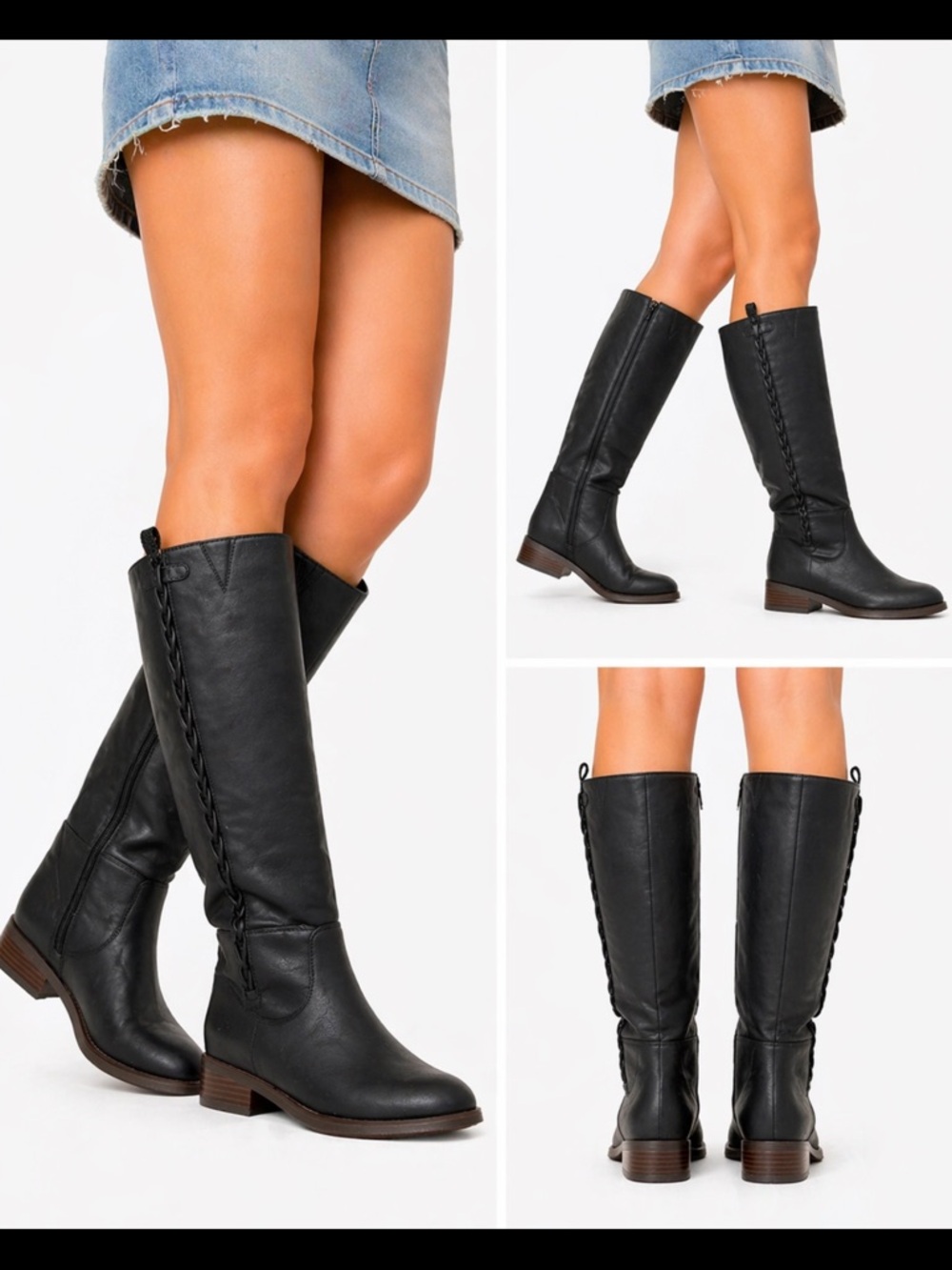 Lucky Brand Black Over-the-Knee Zip Boots - Picture 2 of 7